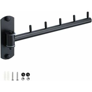 HOOPZI Folding Wall Mounted Coat Hanger Clothes Hook Stainless Steel Swing Arm Holder Clothing Hanging System with 5 Hooks Space Saving Clothing Organizer HOOPZI Folding Wall Mounted Coat Hanger Clothes Hook Stainless Steel Swing Arm Holder Clothing Hanging System with 5 Hooks Space Saving Clothing Organizer