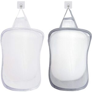 Linghhang - Gray,White Laundry Basket,Foldable Laundry Organizer,Foldable Toiletry Bag,Hanging Toy Organizer with 2 Handles (Hooks Not Included) Linghhang - Gray,White Laundry Basket,Foldable Laundry Organizer,Foldable Toiletry Bag,Hanging Toy Organizer with 2 Handles (Hooks Not Included)