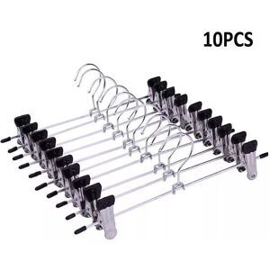 Groofoo - 10PCS Strong Metal Clips Hangers Chrome Clothes Coat Trouser Skirt Rack Groofoo - 10PCS Strong Metal Clips Hangers Chrome Clothes Coat Trouser Skirt Rack