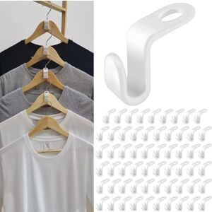 Longziming - Hanger Connector Space-Saving Hanger Hooks 100 Pieces, for Closet Wardrobe Clothes Hook Organizer Closet Organizer (White) Longziming - Hanger Connector Space-Saving Hanger Hooks 100 Pieces, for Closet Wardrobe Clothes Hook Organizer Closet Organizer (White)