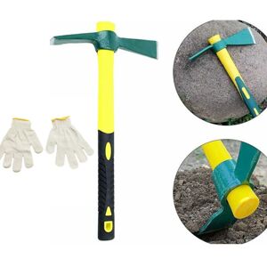CSPARKV Hoes Mini Pickaxe Gardening Tools Weeding Mini Steel Pickaxes Fiberglass Handle Tree Pickaxes Gardening Farm Tools - Comes with a pair of nylon gloves CSPARKV Hoes Mini Pickaxe Gardening Tools Weeding Mini Steel Pickaxes Fiberglass Handle Tree Pickaxes Gardening Farm Tools - Comes with a pair of nylon gloves