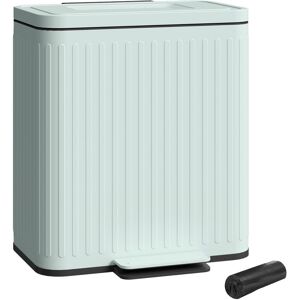 Homcom Green Metal & Pp Plastic Double Rubbish Bin - Kitchen Waste Bin Homcom Green Metal & Pp Plastic Double Rubbish Bin - Kitchen Waste Bin