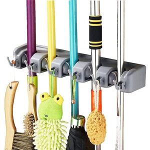 Mumu - Jalleria Multifunctional Wall Mounted Broom Holder Hanger Rack for Kitchen Garage Laundry Room for Kitchen Bathroom Garage Garden (5 Mumu - Jalleria Multifunctional Wall Mounted Broom Holder Hanger Rack for Kitchen Garage Laundry Room for Kitchen Bathroom Garage Garden (5