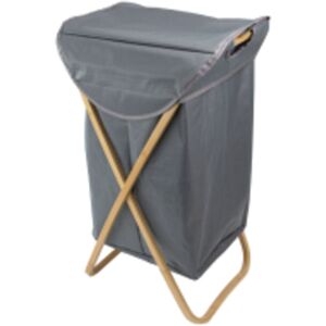 JVL - Bambanio Foldable Bamboo Laundry Storage Hamper, 100L - Grey JVL - Bambanio Foldable Bamboo Laundry Storage Hamper, 100L - Grey