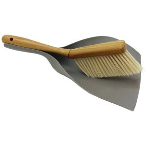 JVL Bamboo Dustpan and Bristle Brush Set, Natural JVL Bamboo Dustpan and Bristle Brush Set, Natural
