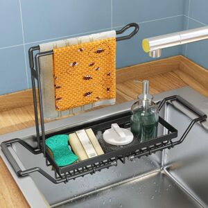 LONGZIMING Kitchen Sink Organizer, Kitchen Sink Storage Holder for Sponge, Cloth, Brush, Dishwashing Liquid, Stainless Steel Telescopic Drain Organizer, l, LONGZIMING Kitchen Sink Organizer, Kitchen Sink Storage Holder for Sponge, Cloth, Brush, Dishwashing Liquid, Stainless Steel Telescopic Drain Organizer, l,