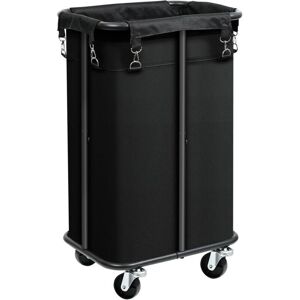 SNQ Laundry Basket, Dirty Clothes Hamper on Wheels, Laundry Bag with Oxford Cloth Handles, with Zippers, Removable, 100 L, Black SNQ Laundry Basket, Dirty Clothes Hamper on Wheels, Laundry Bag with Oxford Cloth Handles, with Zippers, Removable, 100 L, Black