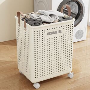 TONCHEAN Laundry Basket with Wheels, Large Foldable Laundry Cart with Wheels, Soft Glide Laundry Hamper, Multi-Function Dirty Clothes Organizer 46X38X22cm TONCHEAN Laundry Basket with Wheels, Large Foldable Laundry Cart with Wheels, Soft Glide Laundry Hamper, Multi-Function Dirty Clothes Organizer 46X38X22cm