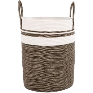 GROOFOO Laundry Basket Woven Cotton Rope 60L Breathable Modern Design Collapsible Versatile Dirty Clothes Hamper with Handles White Grey Black GROOFOO Laundry Basket Woven Cotton Rope 60L Breathable Modern Design Collapsible Versatile Dirty Clothes Hamper with Handles White Grey Black