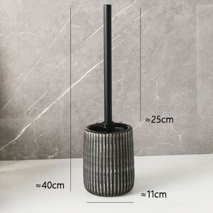 TORMATOR Long-handled toilet brush with removable ceramic storage base (dark) TORMATOR Long-handled toilet brush with removable ceramic storage base (dark)