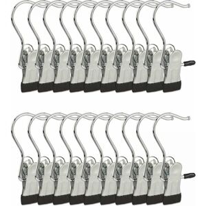 Metal coat hooks, rubber hook set, 20 pieces (HxWxD): 11.5x5x2cm, silver/black Ymyny Metal coat hooks, rubber hook set, 20 pieces (HxWxD): 11.5x5x2cm, silver/black Ymyny