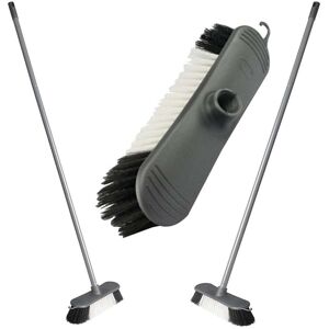 STORM TRADING GROUP 1 x Metallic Grey 3pcs Indoor Sweeping Broom With Metal Handle STORM TRADING GROUP 1 x Metallic Grey 3pcs Indoor Sweeping Broom With Metal Handle
