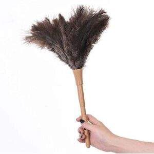 YMYNY Natural and fluffy ostrich feather duster with wooden handle, household cleaning tool mumu YMYNY Natural and fluffy ostrich feather duster with wooden handle, household cleaning tool mumu