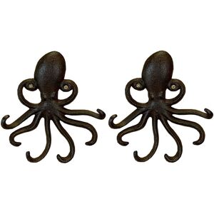 Selections - Octopus Wall Hook Rack in Cast Iron (Set of 2) Selections - Octopus Wall Hook Rack in Cast Iron (Set of 2)