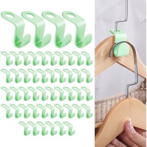 COOCHEER Pack of 50 Hanger Hook, Extension Clip, Connector Hooks for Space Saving Mini Cascading Hangers Organizer for Wardrobe Space Saving (Pink) COOCHEER Pack of 50 Hanger Hook, Extension Clip, Connector Hooks for Space Saving Mini Cascading Hangers Organizer for Wardrobe Space Saving (Pink)