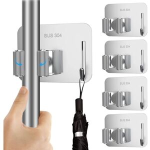 Odipie - Pcs Broom Holder Wall Mounted Tool Holder Self-Adhesive Broom Mop Holder Wall Mount for Kitchen Garden Balcony Gray Odipie - Pcs Broom Holder Wall Mounted Tool Holder Self-Adhesive Broom Mop Holder Wall Mount for Kitchen Garden Balcony Gray