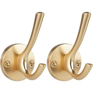 Cyslmuk - 2 Pieces Coat and Hat Wall Hooks Solid Metal Coat Racks Hanging Clothes Towel Hook for Kitchen, Bathroom, Living Room and Office, Gold Cyslmuk - 2 Pieces Coat and Hat Wall Hooks Solid Metal Coat Racks Hanging Clothes Towel Hook for Kitchen, Bathroom, Living Room and Office, Gold