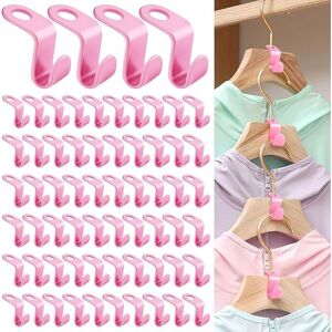 LINGHHANG (Pink) 64 Pieces Hanger Hooks, Connecting Hooks for Hangers, Hanging Hook Connector, Mini Cascading Hangers, Space Saving in Closets LINGHHANG (Pink) 64 Pieces Hanger Hooks, Connecting Hooks for Hangers, Hanging Hook Connector, Mini Cascading Hangers, Space Saving in Closets