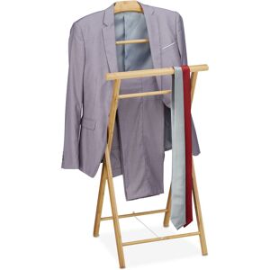 Clothes Stand, Bamboo, Hanger, Dress, Shirt, Laundry, Wardrobe, HxWxD: 110x47x38cm, Foldup, Wood, Natural - Relaxdays Clothes Stand, Bamboo, Hanger, Dress, Shirt, Laundry, Wardrobe, HxWxD: 110x47x38cm, Foldup, Wood, Natural - Relaxdays