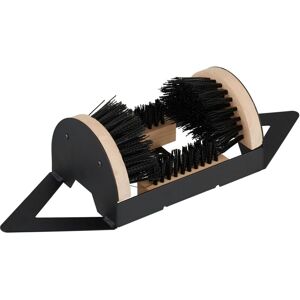 Relaxdays boot scraper with 360° brushes, outdoor shoe cleaner, sturdy bristles, floor mounting, black/natural Relaxdays boot scraper with 360° brushes, outdoor shoe cleaner, sturdy bristles, floor mounting, black/natural