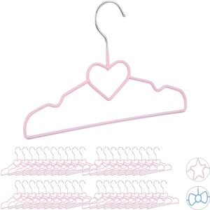RELAXDAYS 40 x Children's Coat Hangers Heart, Compart Wire Holders, PVC-Coating, 30 cm, Pink RELAXDAYS 40 x Children's Coat Hangers Heart, Compart Wire Holders, PVC-Coating, 30 cm, Pink
