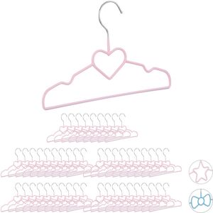 RELAXDAYS 50 x Children's Coat Hangers Heart, Compart Wire Holders, PVC-Coating, 30 cm, Pink RELAXDAYS 50 x Children's Coat Hangers Heart, Compart Wire Holders, PVC-Coating, 30 cm, Pink