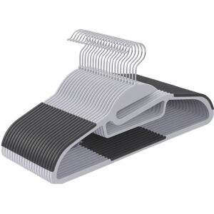 Relaxdays clothes hangers, 20-piece set, non-slip rubberised, crossbar, U-shaped opening, tie holder, space-saving, grey Relaxdays clothes hangers, 20-piece set, non-slip rubberised, crossbar, U-shaped opening, tie holder, space-saving, grey