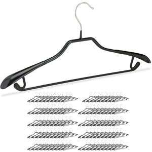 Set of 100 Relaxdays Clothes Hangers for Suits, Coat Hangers, Metal with Rubber, Non-slip, Compact, 45 cm, Black Set of 100 Relaxdays Clothes Hangers for Suits, Coat Hangers, Metal with Rubber, Non-slip, Compact, 45 cm, Black