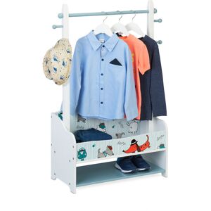 Relaxdays - Clothes Rack for Children, Wardrobe hwd: 101 x 71 x 30 cm, 4 Hooks, 2 Shelves, with Shoe Shelf, Colourful Dogs Relaxdays - Clothes Rack for Children, Wardrobe hwd: 101 x 71 x 30 cm, 4 Hooks, 2 Shelves, with Shoe Shelf, Colourful Dogs