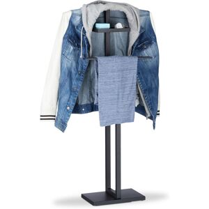 Relaxdays - Clothes Valet Stand, Garment Rack with Clothes Hanger and Pants Rail, HxWxD 112x52.5x20 cm, Black Relaxdays - Clothes Valet Stand, Garment Rack with Clothes Hanger and Pants Rail, HxWxD 112x52.5x20 cm, Black