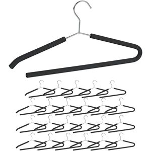 Relaxdays Coat Hanger, Set of 24, Non-Slip Foam Coating, Storage Organiser, Suit Holder, Open Pant Rail, Non-Slip, Black Relaxdays Coat Hanger, Set of 24, Non-Slip Foam Coating, Storage Organiser, Suit Holder, Open Pant Rail, Non-Slip, Black