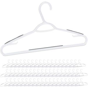 Relaxdays Coat Hanger, Set of 60, Rubber Coated Plastic Holders, Closet Organisation, Dresses & Skirts, Non-Slip, White Relaxdays Coat Hanger, Set of 60, Rubber Coated Plastic Holders, Closet Organisation, Dresses & Skirts, Non-Slip, White