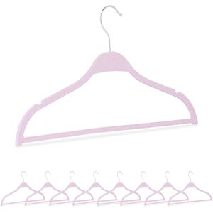 Coat Hangers, 10x Set, Space-Saving Storage, Thin Clothes Hanger, Closet Organiser, Wheat Straw, Plastic, Pink - Relaxdays Coat Hangers, 10x Set, Space-Saving Storage, Thin Clothes Hanger, Closet Organiser, Wheat Straw, Plastic, Pink - Relaxdays