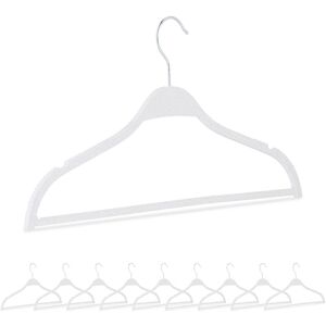 Coat Hangers, 10x Set, Space-Saving Storage, Thin Clothes Hanger, Organise Closet, Wheat Straw, Plastic, White - Relaxdays Coat Hangers, 10x Set, Space-Saving Storage, Thin Clothes Hanger, Organise Closet, Wheat Straw, Plastic, White - Relaxdays