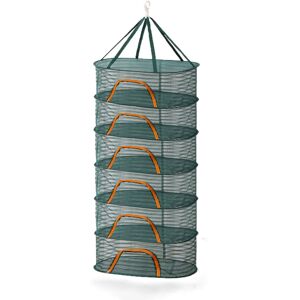 Relaxdays Foldable Drying Net, 6-Tier for Herbs, Fruit, Vegetables, Hanging Rack, Green/Orange Relaxdays Foldable Drying Net, 6-Tier for Herbs, Fruit, Vegetables, Hanging Rack, Green/Orange