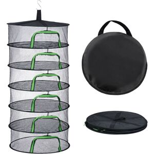 Relaxdays Foldable Drying Rack, 6-Tier Net for Herbs, Fruit, Vegetables, Hanging Dryer, Green/Black Relaxdays Foldable Drying Rack, 6-Tier Net for Herbs, Fruit, Vegetables, Hanging Dryer, Green/Black