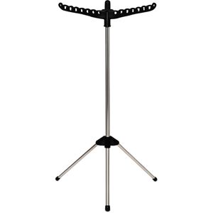 Relaxdays folding clothes airer, for 27 hangers, collapsible, 15 kg capacity, dimensions: 143x56 cm, black/silver Relaxdays folding clothes airer, for 27 hangers, collapsible, 15 kg capacity, dimensions: 143x56 cm, black/silver