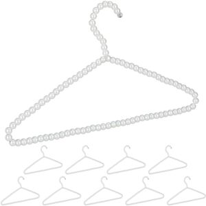 Coat Hangers, 30x Set, Perle Style, Space-Saving Storage, Clothes Hanger, Closet Organiser, Plastic, White - Relaxdays Coat Hangers, 30x Set, Perle Style, Space-Saving Storage, Clothes Hanger, Closet Organiser, Plastic, White - Relaxdays