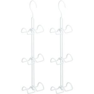 Relaxdays Set of 2 Handbag Storage Racks, 6 Hooks each, Purse Hanger, Bag Organisers, Metal, 39.5 x 8.5 x 4.5 cm, White Relaxdays Set of 2 Handbag Storage Racks, 6 Hooks each, Purse Hanger, Bag Organisers, Metal, 39.5 x 8.5 x 4.5 cm, White