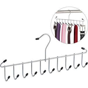 Belt Hanger, with 12 Hooks, for Scarves, Ties & More, Wardrobe & Closet Organisation, Plastic & Iron, Silver - Relaxdays Belt Hanger, with 12 Hooks, for Scarves, Ties & More, Wardrobe & Closet Organisation, Plastic & Iron, Silver - Relaxdays