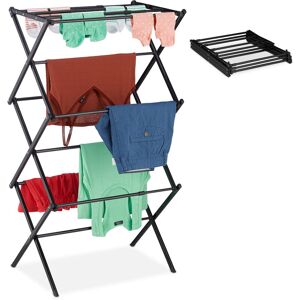 Relaxdays - Laundry Stand, Foldable & Extendable Tower, 11 Rails, Space-saving Clothes Drying Rack, Metal, Black Relaxdays - Laundry Stand, Foldable & Extendable Tower, 11 Rails, Space-saving Clothes Drying Rack, Metal, Black