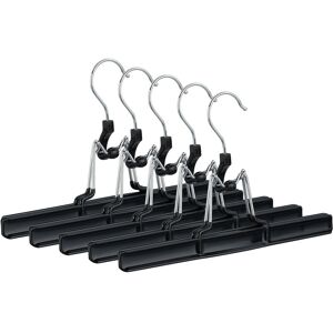 Metal Trouser Hangers Pack of 5, 360° Swivel Hooks, Firm Clamps, Skirt Holders, Rubberized, 26 cm, Black - Relaxdays Metal Trouser Hangers Pack of 5, 360° Swivel Hooks, Firm Clamps, Skirt Holders, Rubberized, 26 cm, Black - Relaxdays