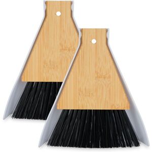 Relaxdays Mini Dustpan and Brush, Set of 2, Tabletop Broom, Cleaning Equipment, Kitchen & Camping, Hanging, Black/White Relaxdays Mini Dustpan and Brush, Set of 2, Tabletop Broom, Cleaning Equipment, Kitchen & Camping, Hanging, Black/White