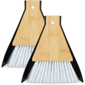 Relaxdays Mini Dustpan and Brush, Set of 2, Tabletop Broom, Cleaning Equipment, Kitchen & Camping, Hanging, White/Black Relaxdays Mini Dustpan and Brush, Set of 2, Tabletop Broom, Cleaning Equipment, Kitchen & Camping, Hanging, White/Black