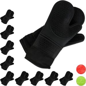 Set of 10 Pairs Relaxdays Oven Gloves Silicone, Heat-resistant, Non-slip, Pot Holders, Soft Lining, 1 Pair, Black Set of 10 Pairs Relaxdays Oven Gloves Silicone, Heat-resistant, Non-slip, Pot Holders, Soft Lining, 1 Pair, Black