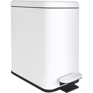 Relaxdays pedal bin, 10 litres, 16 cm slim, soft close, foot pedal, inner bucket, kitchen & bathroom, matt finish, white Relaxdays pedal bin, 10 litres, 16 cm slim, soft close, foot pedal, inner bucket, kitchen & bathroom, matt finish, white