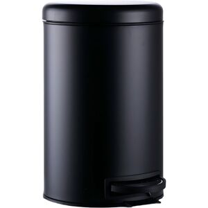 Relaxdays pedal bin, 12 litres, removable plastic inner bucket, foot pedal, kitchen, bathroom, steel, black Relaxdays pedal bin, 12 litres, removable plastic inner bucket, foot pedal, kitchen, bathroom, steel, black
