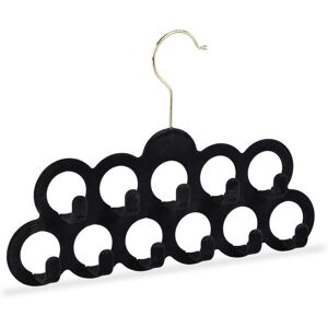 Scarf Hanger, 5x Set, 360° Swivel Hook, Nonslip Holder, 11 Rings & Hooks, Velvet Tie & Belt Organiser, Black - Relaxdays Scarf Hanger, 5x Set, 360° Swivel Hook, Nonslip Holder, 11 Rings & Hooks, Velvet Tie & Belt Organiser, Black - Relaxdays