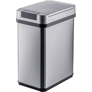 Relaxdays sensor bin, 12 litres, automatic lid, bin bag holder, stainless steel, kitchen, silver Relaxdays sensor bin, 12 litres, automatic lid, bin bag holder, stainless steel, kitchen, silver