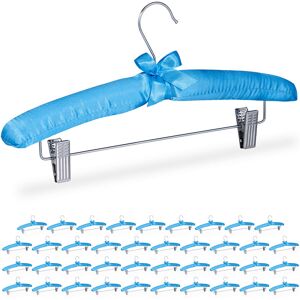 RELAXDAYS 40 x Satin Coat Hanger, Padded, Vintage, Adjustable Clips, Swivel Hook, 38 cm, Light Blue RELAXDAYS 40 x Satin Coat Hanger, Padded, Vintage, Adjustable Clips, Swivel Hook, 38 cm, Light Blue